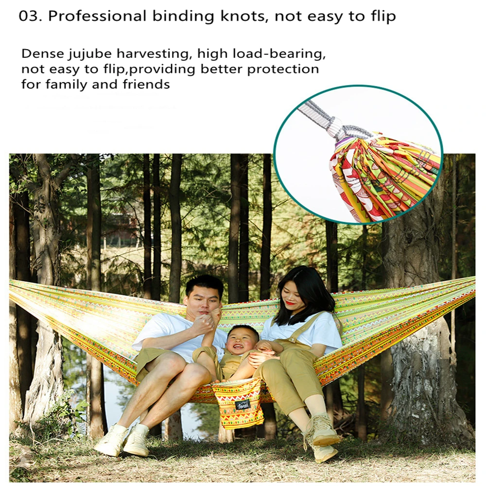 Hamacs designe 2 personnes rapide en tissu de parachute pour double voyage 200 kg – Image 4