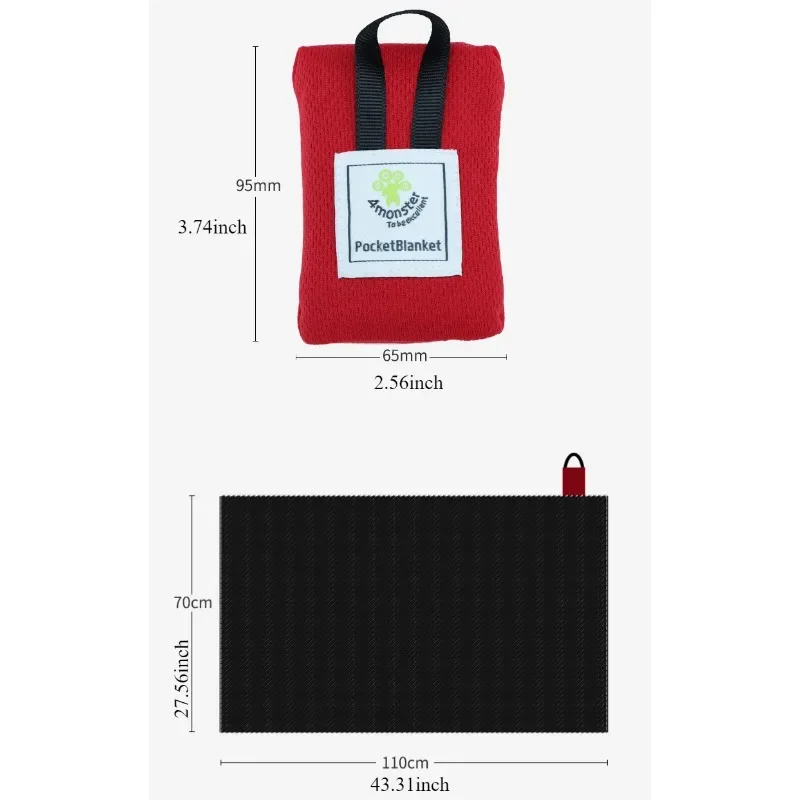 Serviette/couverture/tapis, siège de sport/pique-nique imperméable, ultra léger, ultra fin, ultra compact 110x70 – Image 2