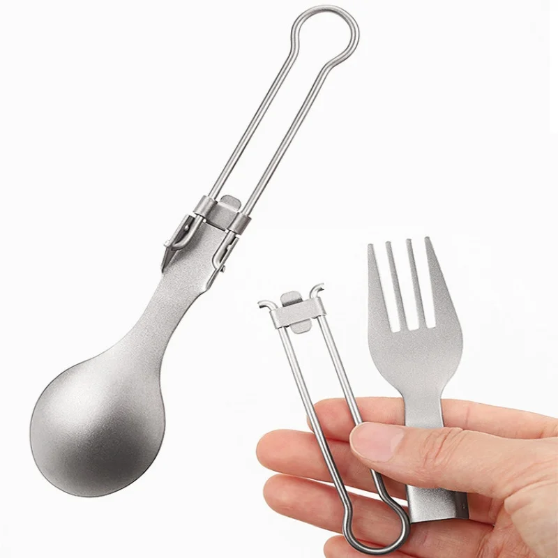 Couvert cuillère pliable en titane démontable – Image 5