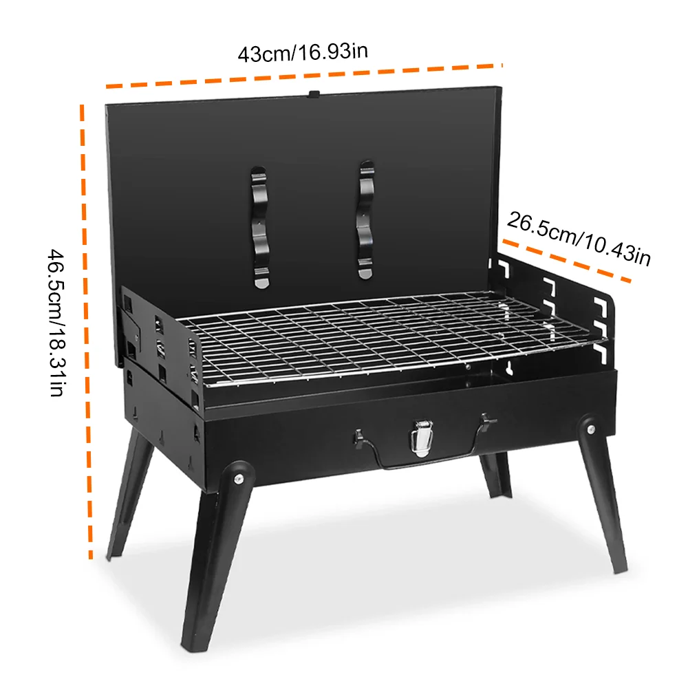 Barbecue portable pliable au charbon camping en plein air, pique-nique – Image 6