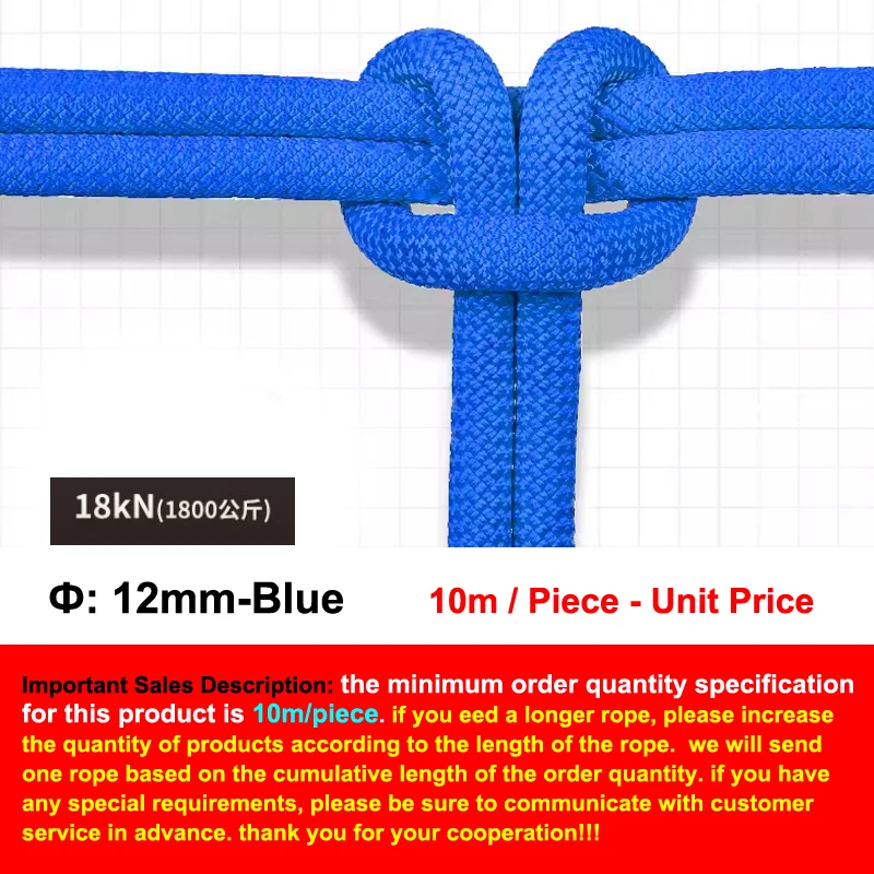 Φ:6/8/10/12mm-10m, Auxiliary Safety Rope,High-Altitude Operations, Emergency Evacuation Rescue Outdoor Mountain Climbing, P737 – Image 13