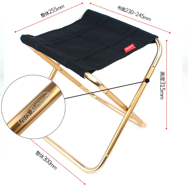 grand Tabouret pliant 70x75 en alliage d'aluminiumultra compact pêche, camping, plein air – Image 3