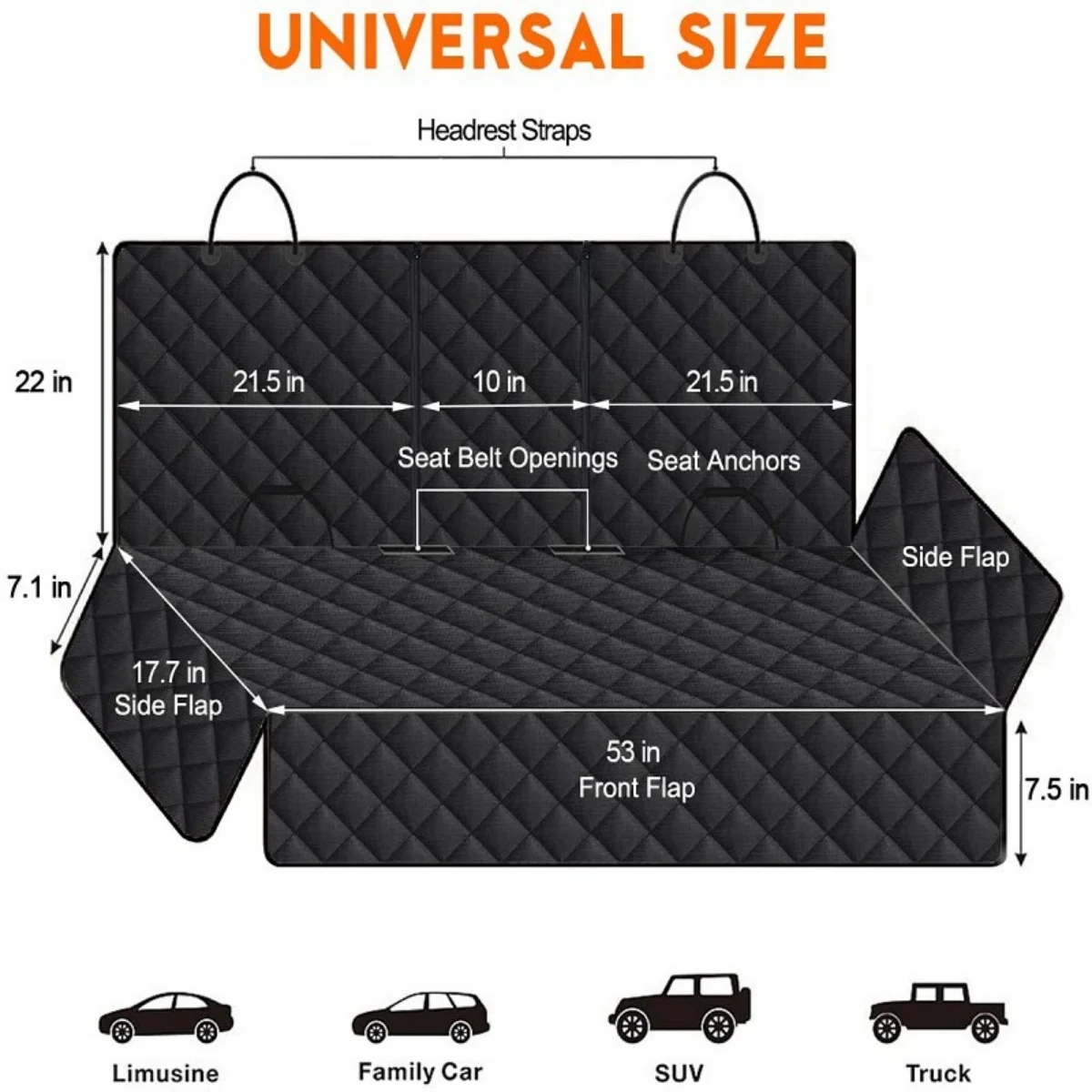 Housse imperméable, tapis de protection de siège arrière – Image 14