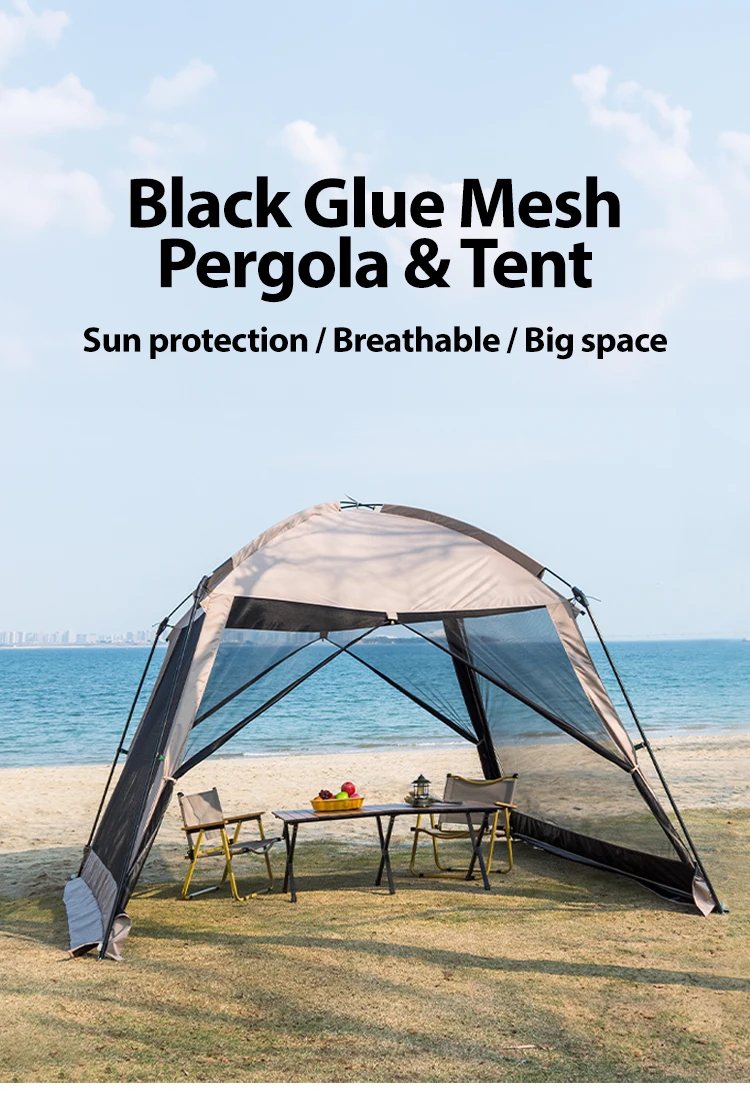 6 Person Camping Tent, Waterproof Windproof Sun Shelter, Instant Setup Family Tent for Outdoor Beach Picnic, 210D Oxford Fabric – Image 10