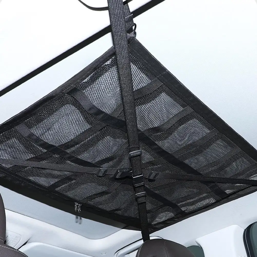 Organisateur de rangement de toit de voiture, sac en filet solide