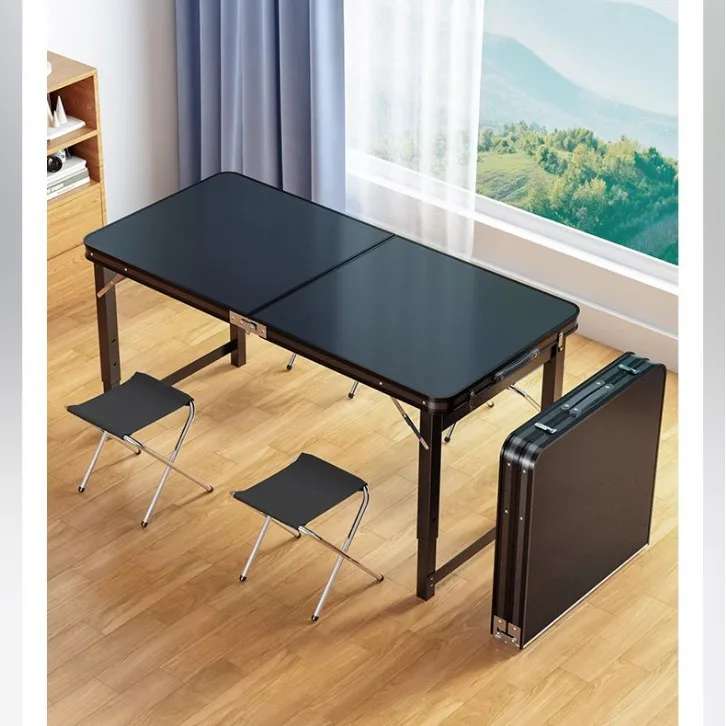 Table de pique-nique pliante 4 personnes réglable en hauteur cadre aluminium 3 versions 100/120/180 cm de long