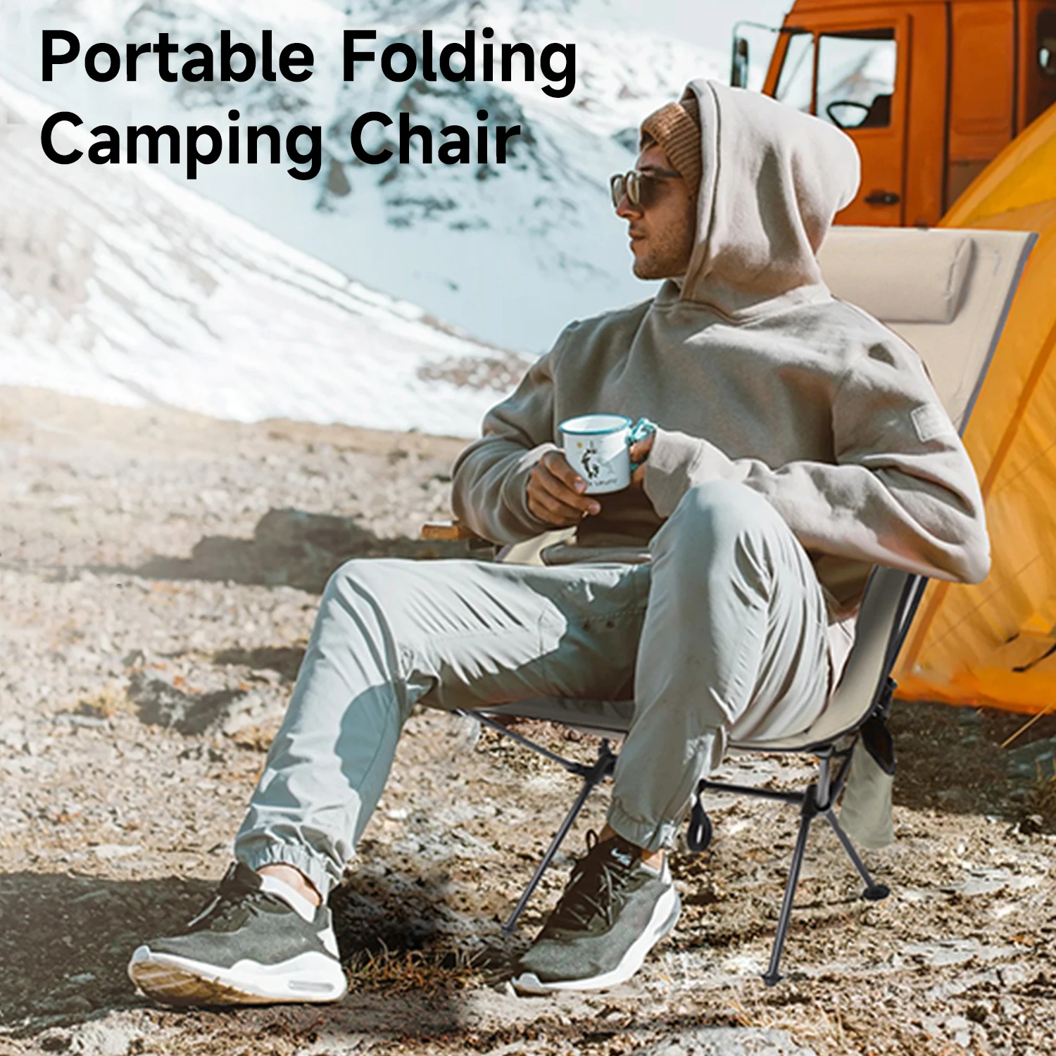 Chaise pliable légère alliage d'aluminium camping (jusqu'à 150kg) – Image 2