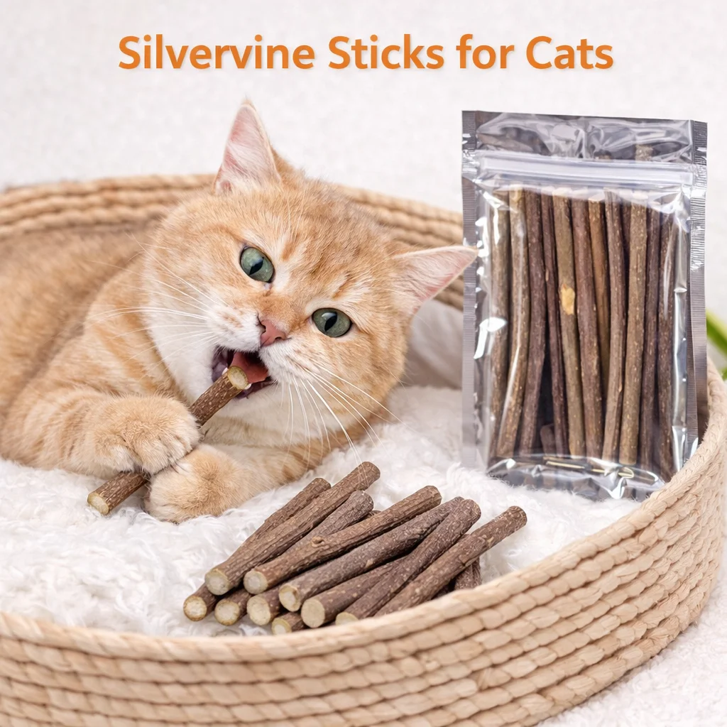 Bâtons de Silvervine naturels pour chats, jouets à mâche