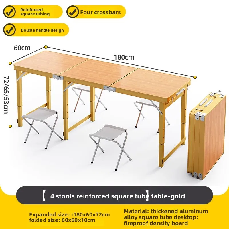 Table de pique-nique pliante 4 personnes réglable en hauteur cadre aluminium 3 versions 100/120/180 cm de long – Image 16