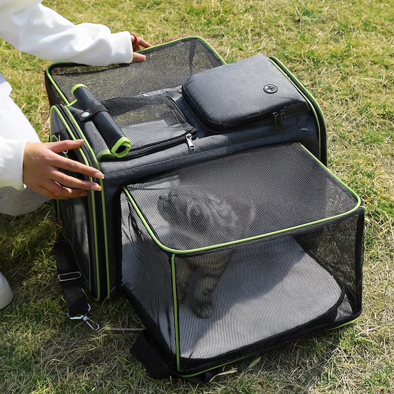 Sac de transport respirant pliable pour petits animaux chien/chat voiture, extérieur, grand espace