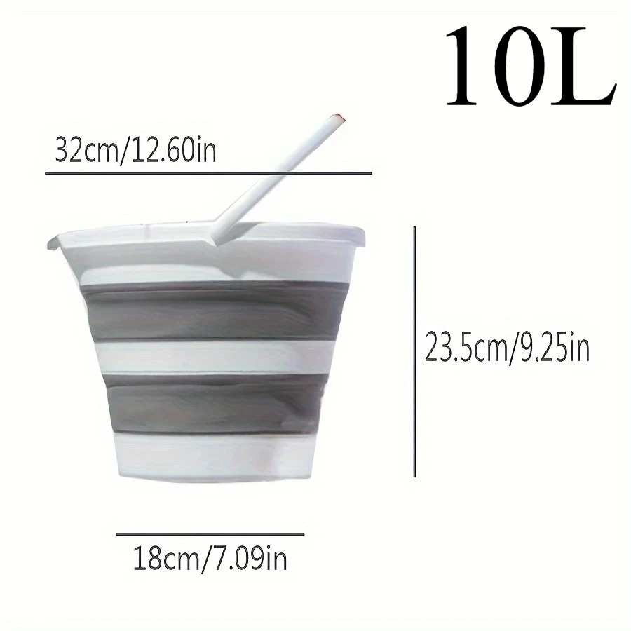 Seau pliant portable 1 pièce 5/10L durable, facile à ranger – Image 3