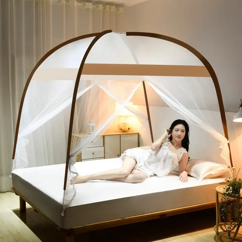 Moustiquaire de lit pliable pour lit double, respirante, anti-moustiques, pour la maison, les voyages et le camping – Image 24