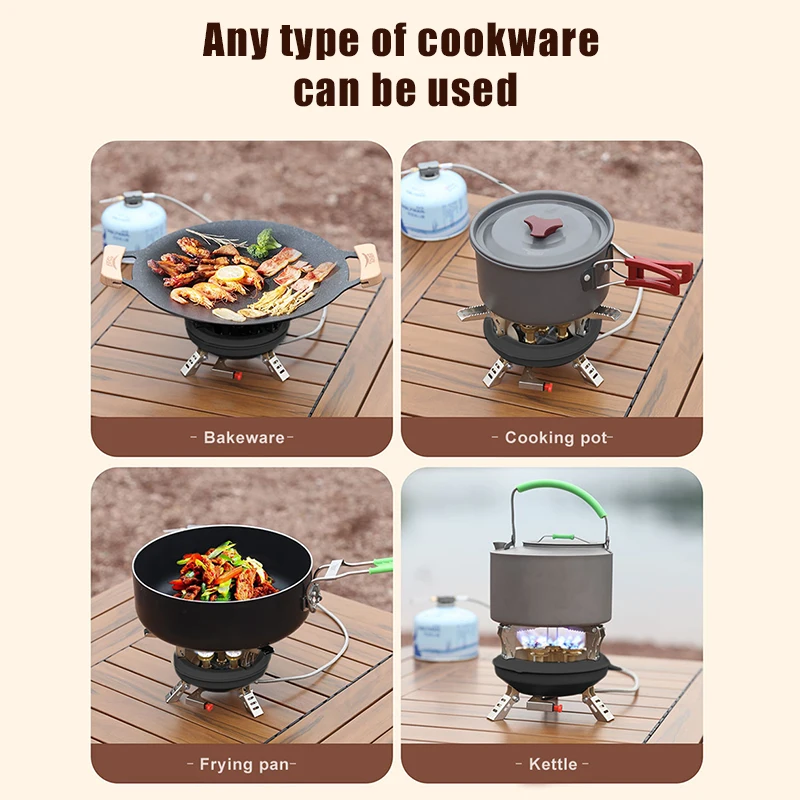 réchaud à gaz portable haute pression propane-butane 16 000 W, avec allumage piézoélectrique plein air BRS-201A – Image 4