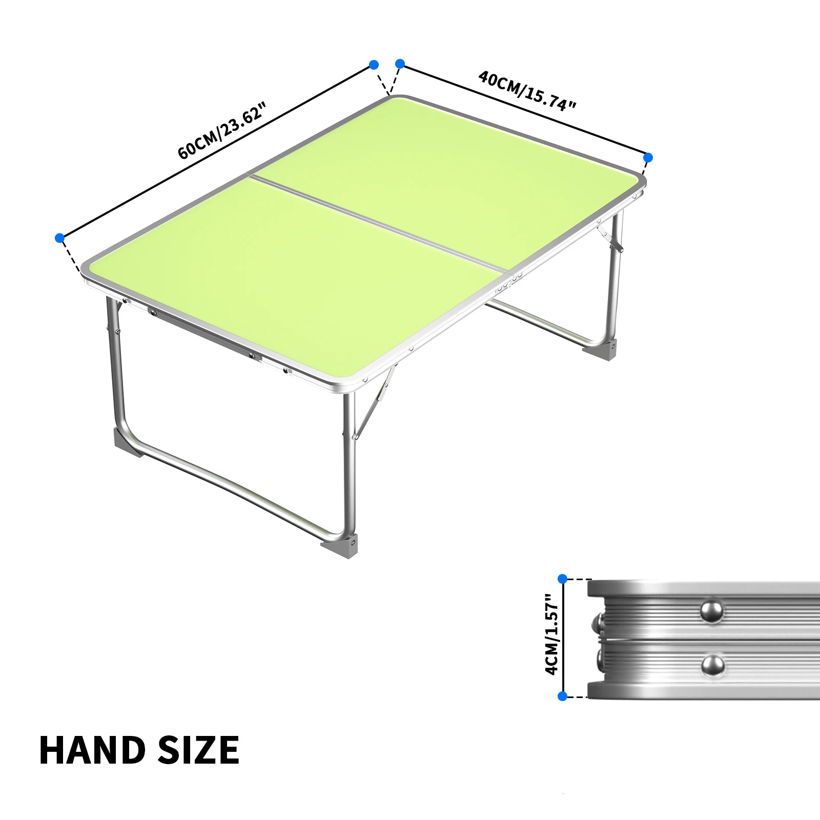 Petite table de pique-nique pliante égère en aluminium, pliable 60 x 40 x 26 cm – Image 7