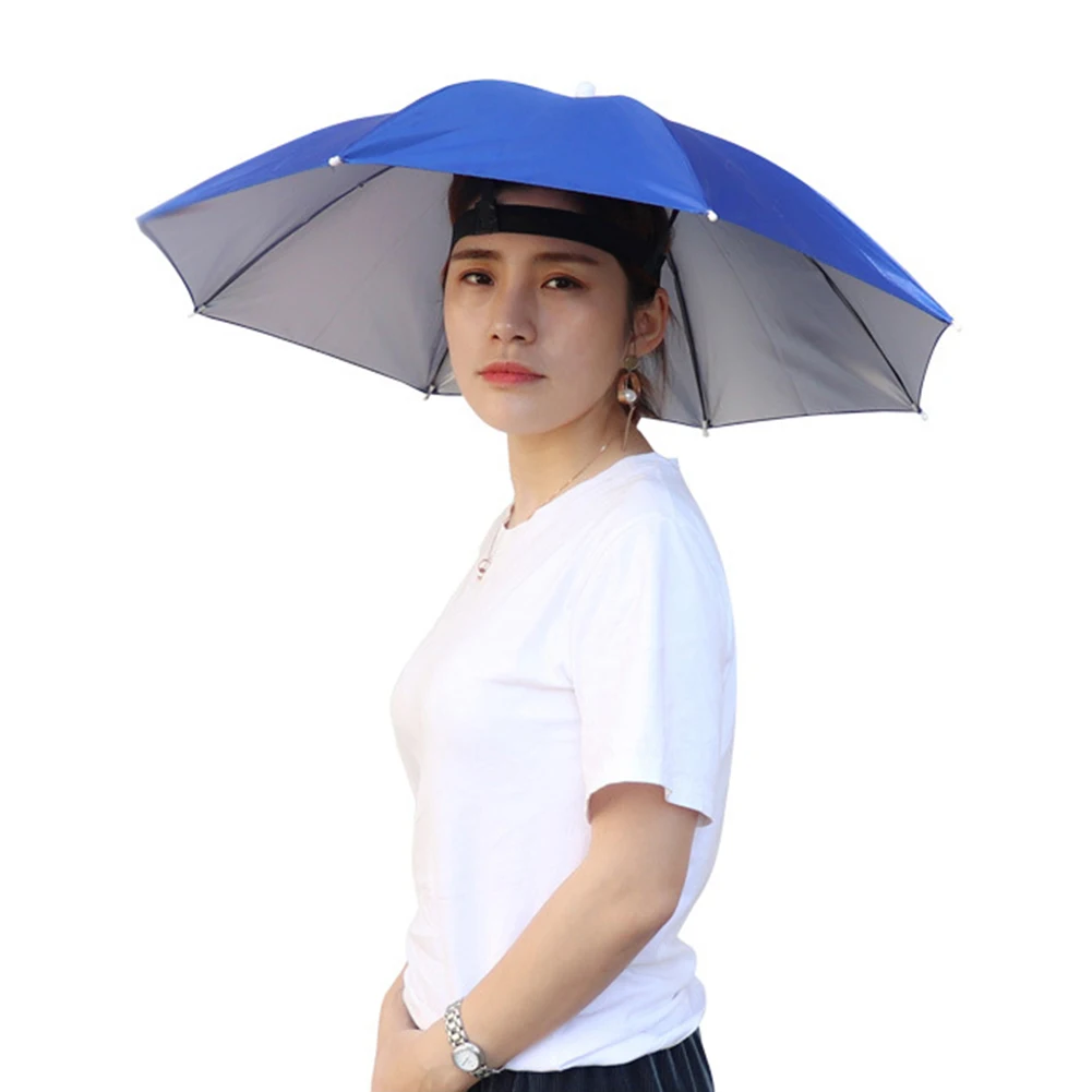 Casquette de parapluie de pêche mains libres, couvre-chef de 69 cm de diamètre, pour soleil, pluie, plage, Golf, pêche, randonnée – Image 8