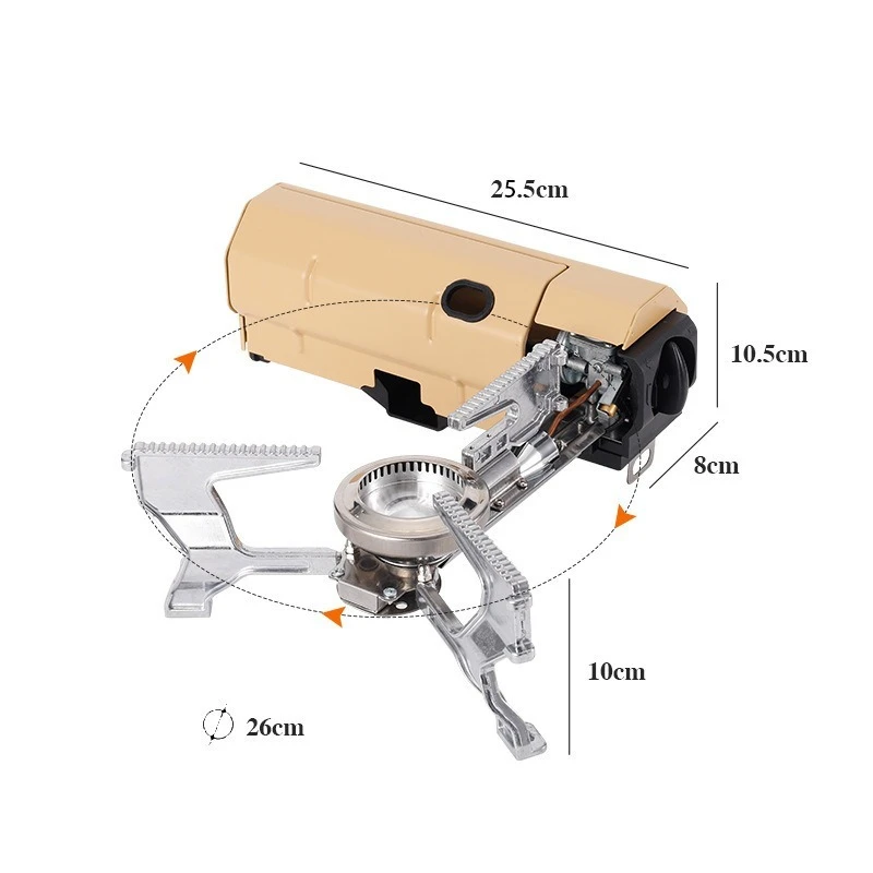 Réchaud à gaz pliante 2600 W plein air cartouche protegé dans coffré – Image 2