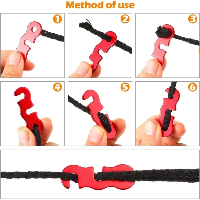 Kit de fixation de tendeur de type S à boucle de corde réglable pour tente – Image 3
