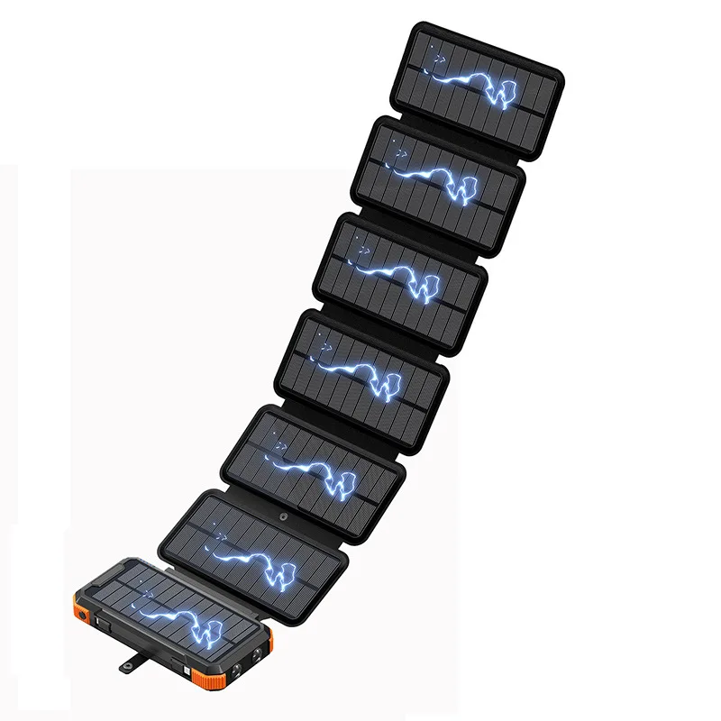 batterie/chargeur rapide solaire sans fil 20000mAh (6 panneaux solaires) manivelle – Image 10