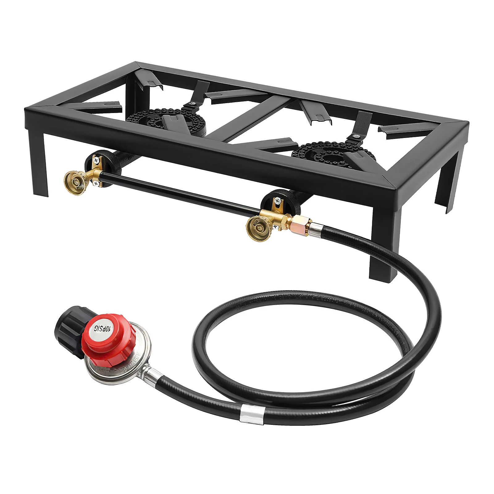 Cuisinière/réchaud à gaz double brûleur 8 000 W, propane avec tuyau régulateur réglable plein air bouteille à distance – Image 8