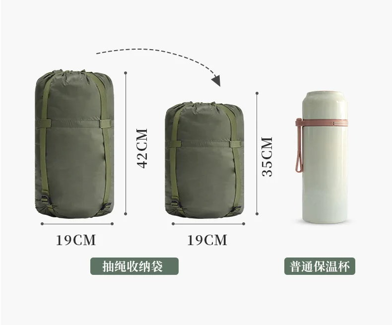 Hamac et épaisse coupe-vent 2 en 1 sac de couchage multifonctionnel abri froid 15℃/~5℃ pour camping d'hiver – Image 6