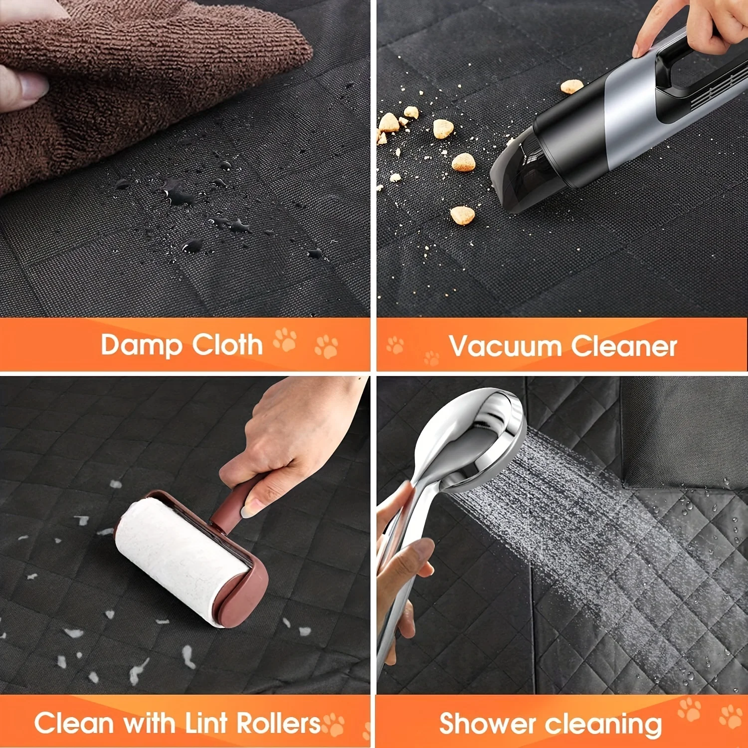 Housse de siège pour chien imperméable résistant noir/orange – Image 7