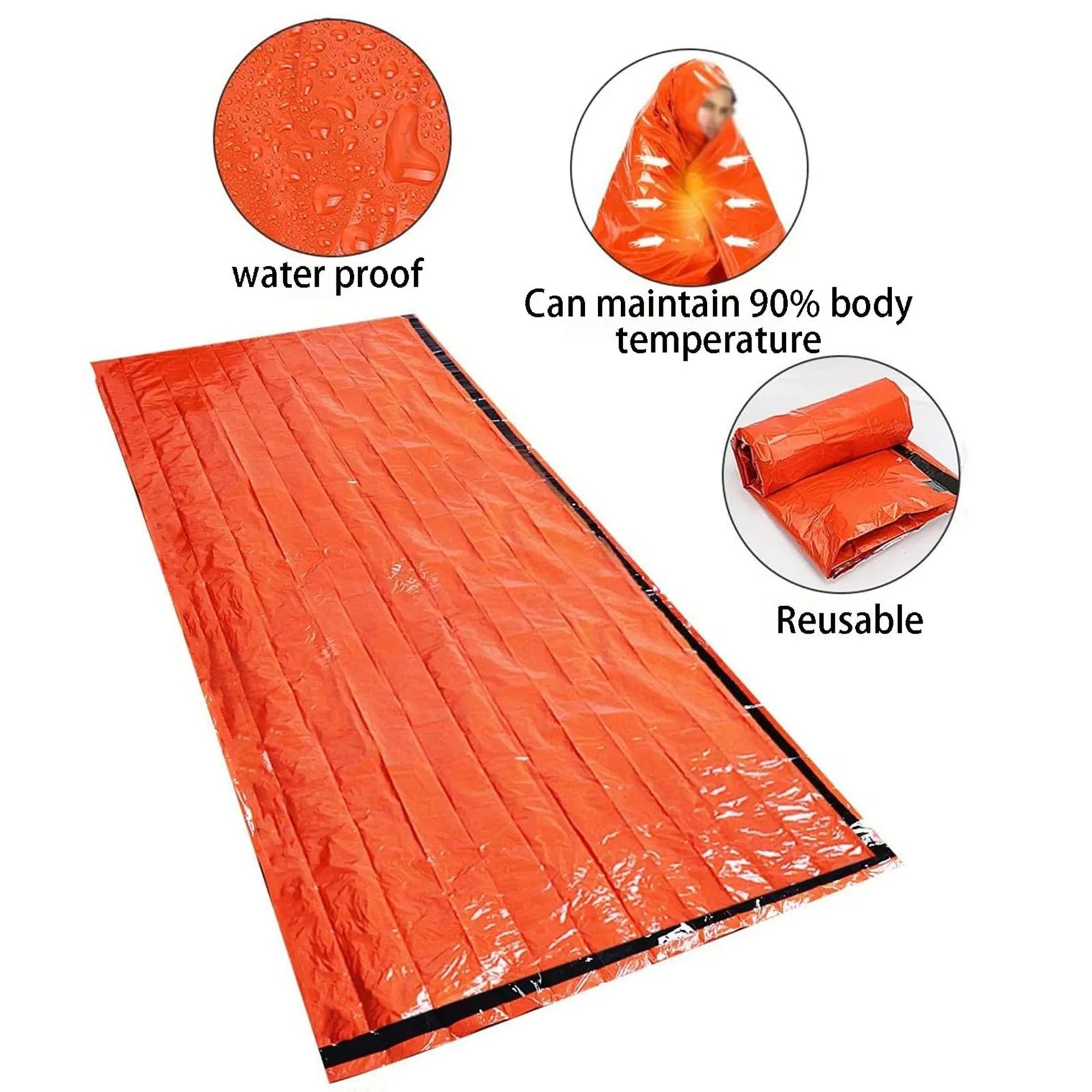 Le sac de couchage d'urgence/couverture d'urgence, d'abri de survie et de sac de bivouac d'urgence – Image 5