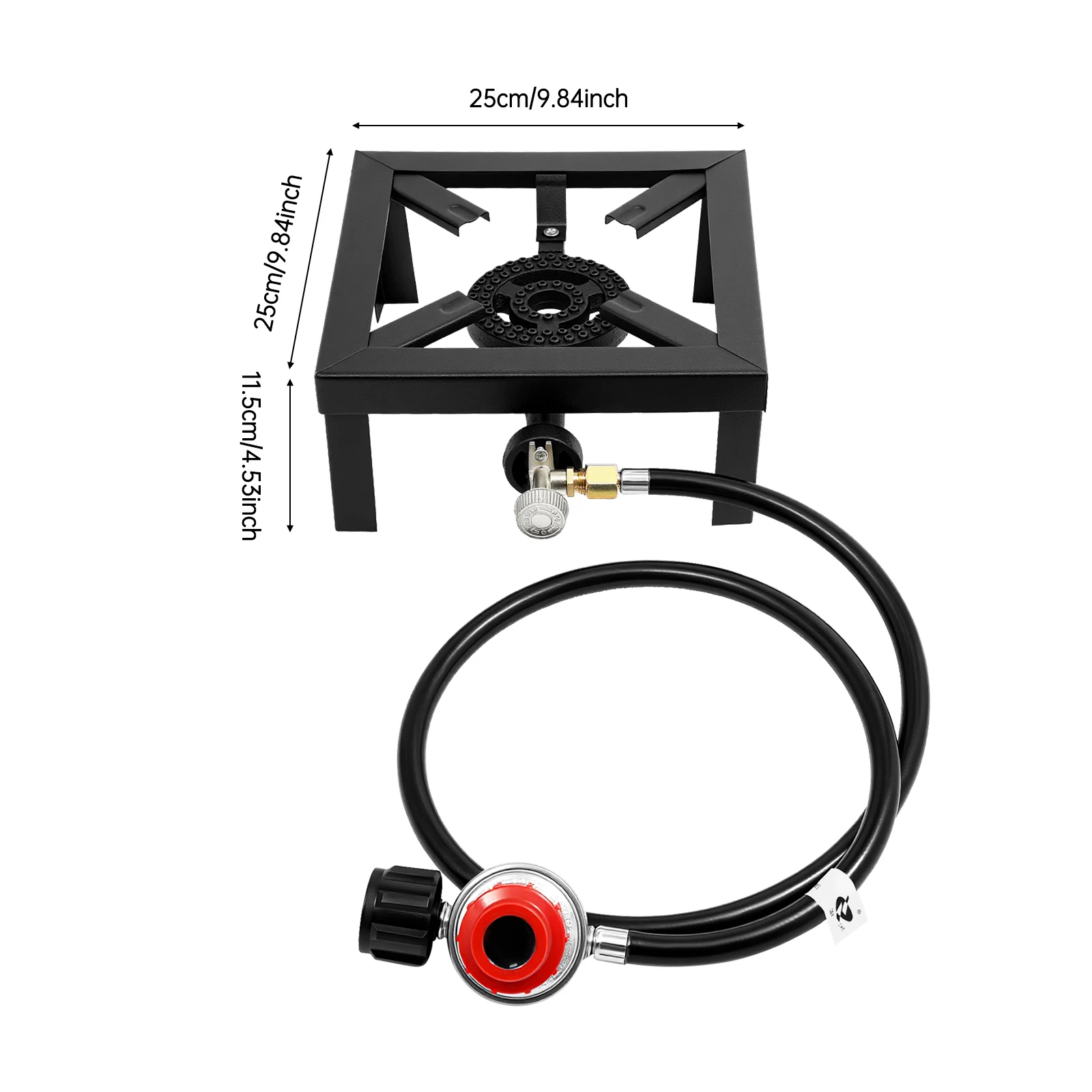 Cuisinière/réchaud à gaz double brûleur 8 000 W, propane avec tuyau régulateur réglable plein air bouteille à distance – Image 7