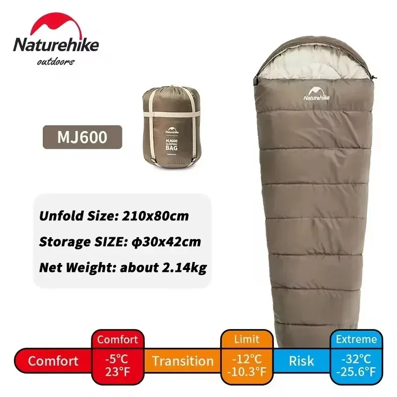 Sac de couchage de camping ultralégers imperméables 0℃/+5℃ 4 saisons Naturehike MJ300 MJ600 – Image 8