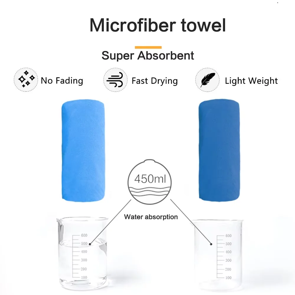Serviette microfibre absorbantes pour bain/sport/baignade à séchage rapide 40x80/80x160CM – Image 4
