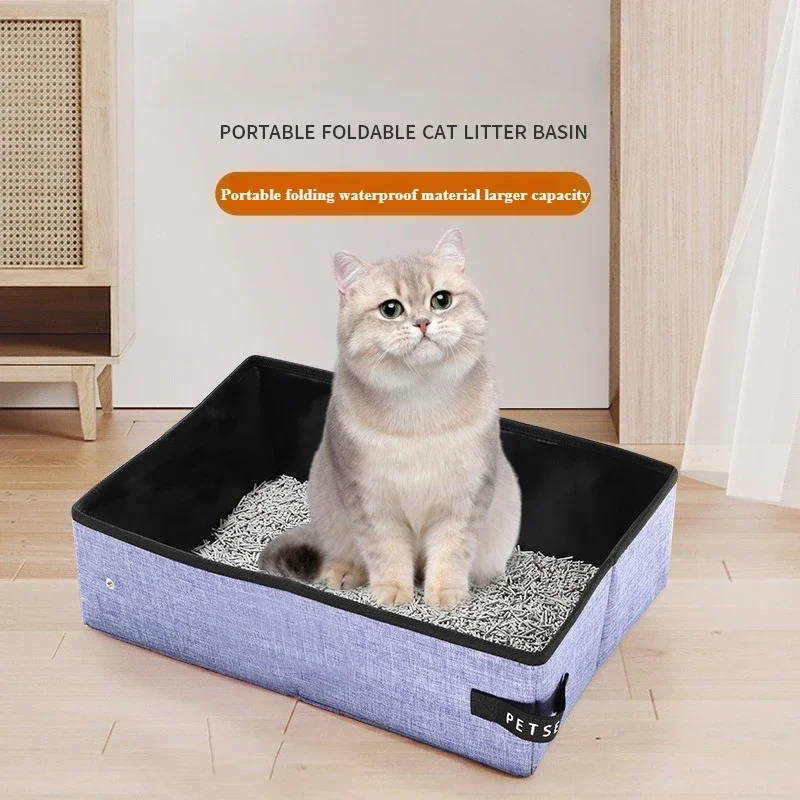 Bac à litière pour chat portable, résistant aux fuites, pliable – Image 2