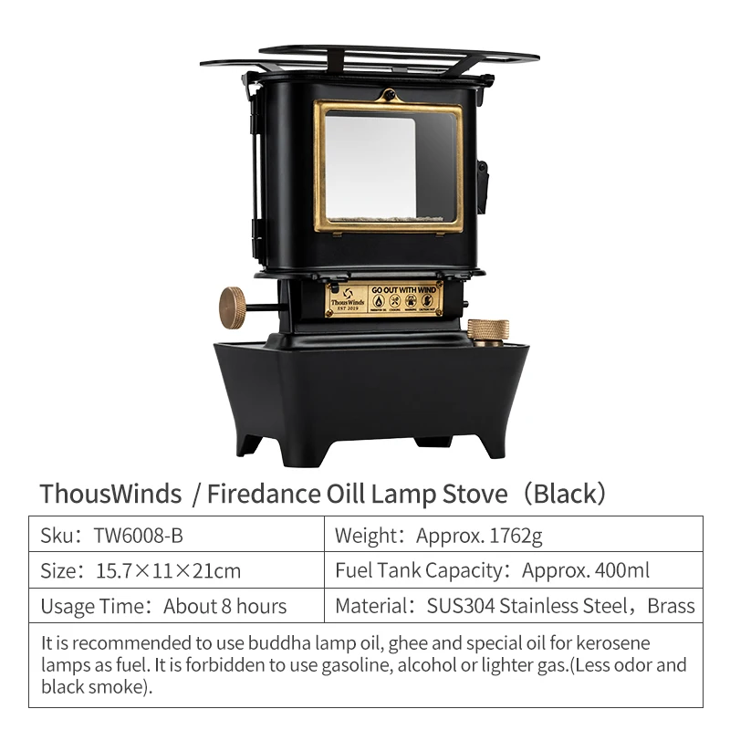 Lampe à huile de LUXE à combustion rétro ambiance émotion, brûleur avec/ sans housse Thous Winds – Image 11