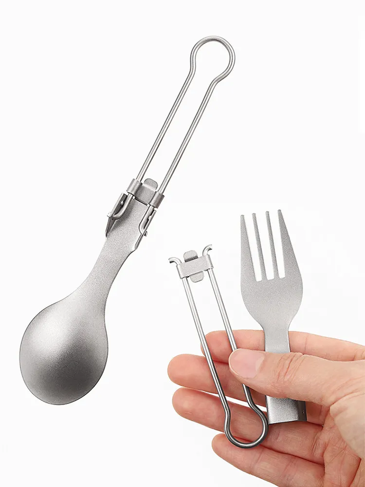 Couvert cuillère pliable en titane démontable – Image 23