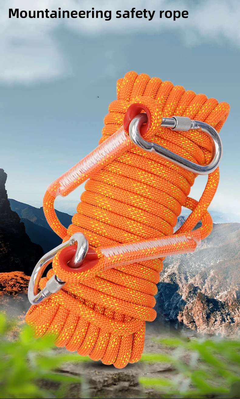 Corde statique de roche 15/20/30m, corde d'escalade en plein air, Couleur aléatoire – Image 9