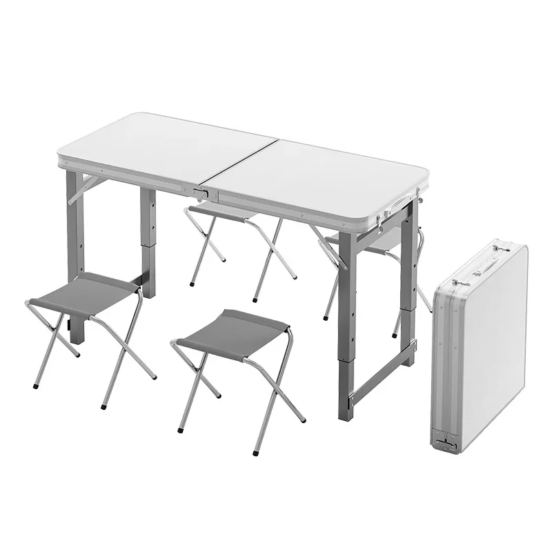 Table de pique-nique pliante 4 personnes réglable en hauteur cadre aluminium 3 versions 100/120/180 cm de long – Image 5