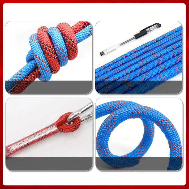 Corde statique de roche 15/20/30m, corde d'escalade en plein air, Couleur aléatoire – Image 14