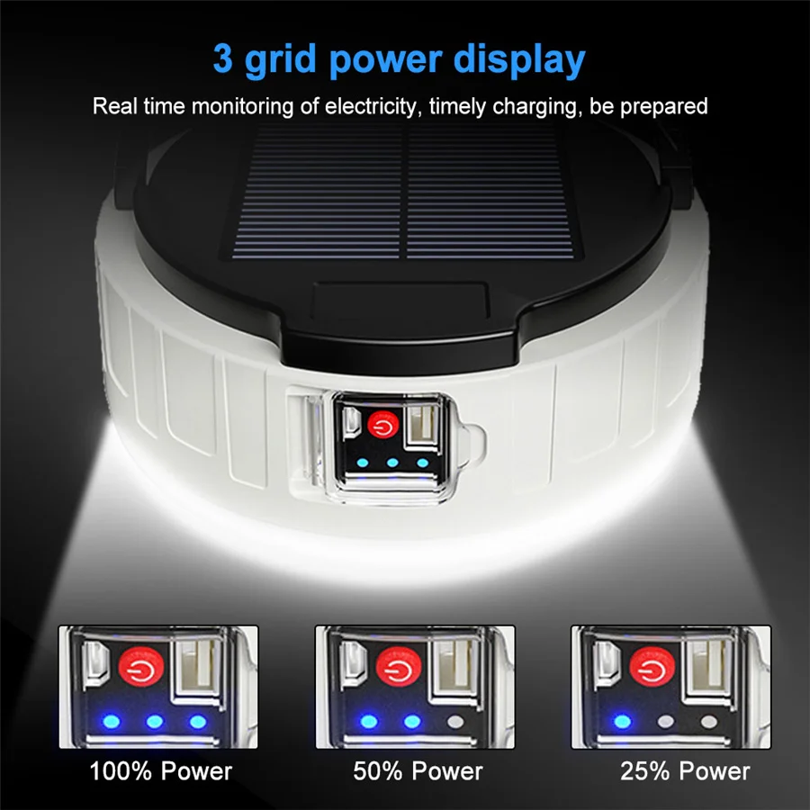 Lampes solaires d'extérieur portables à LED, 3 modes, rechargeables – Image 3