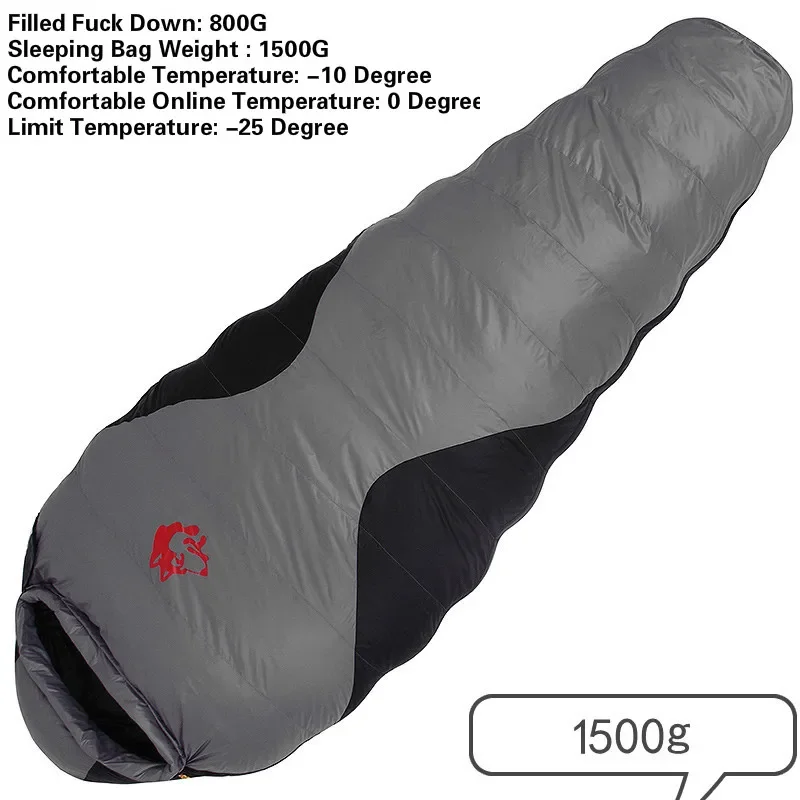 sac couchage momie 3 saison froide -10/-20°C types luxe d'épaisseur Duvet de canard blanc Jungle king – Image 10
