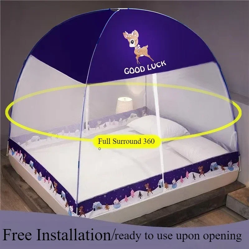 Moustiquaire de lit pliable pour lit double, respirante, anti-moustiques, pour la maison, les voyages et le camping – Image 4