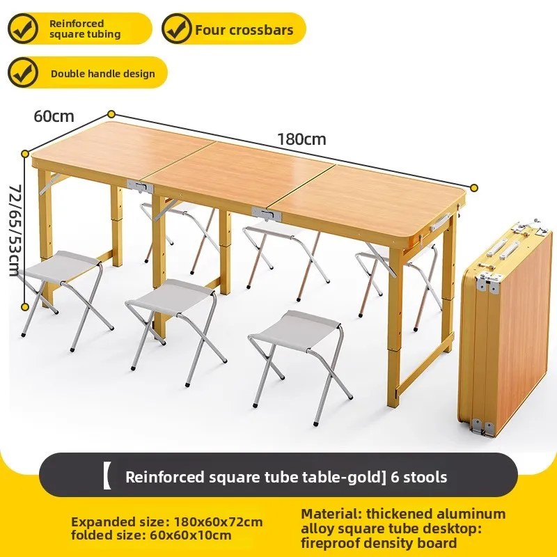 Table de pique-nique pliante 4 personnes réglable en hauteur cadre aluminium 3 versions 100/120/180 cm de long – Image 15