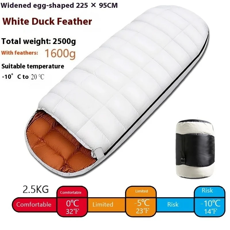 Sac de couchage en duvet imperméable plus large 225CM * 95CM – Image 10