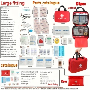 Trousse de premiers secours de luxe avec pochette de transport, déplacement