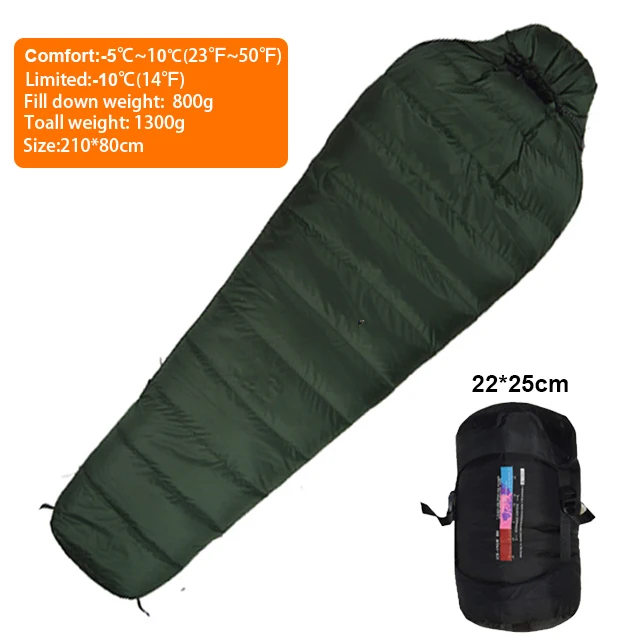 Sac de couchage momie ultraléger, chaud duvet de canard 0°/-20°C automne/hiver – Image 10
