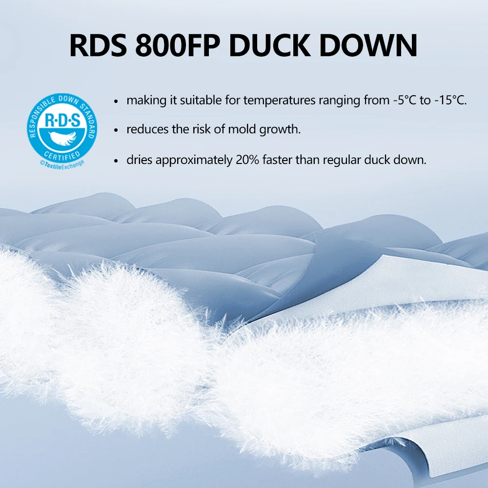 Couette de couchage en duvet de canard ultraléger 0/-10/-20°C WIDESEA 800FP – Image 4