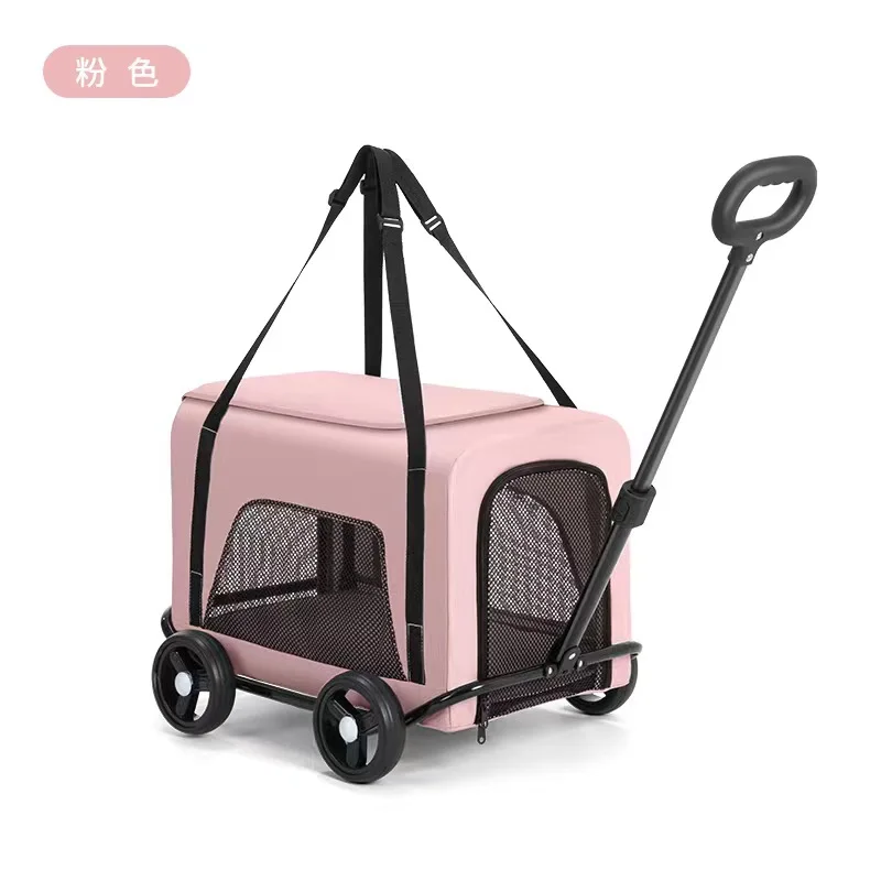 Foldable Pet Stroller for Cats Dogs, Lightweight Travel Cat Stroller, Outdoor Pushchair for Puppies, One-Hand Folding – Image 7