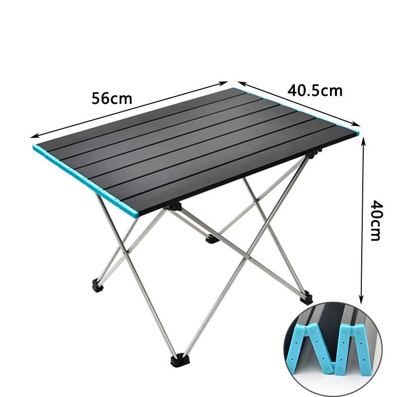 Table de camping pliable ultra-légère alliage d'aluminium haute résistance 41 x 34.5 x29 cm / 56 x 40 x 40 cm – Image 8