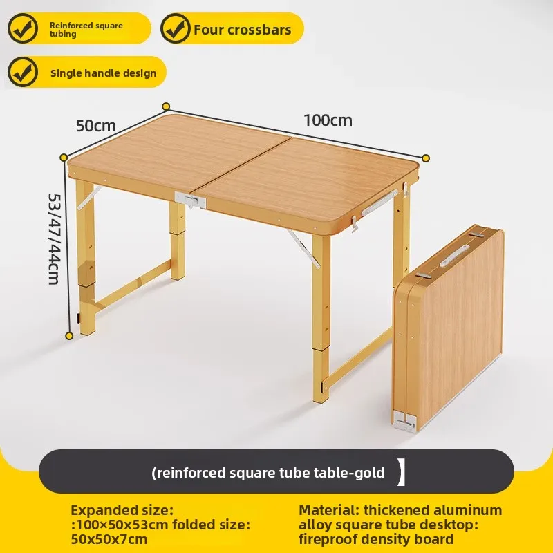 Table de pique-nique pliante 4 personnes réglable en hauteur cadre aluminium 3 versions 100/120/180 cm de long – Image 11