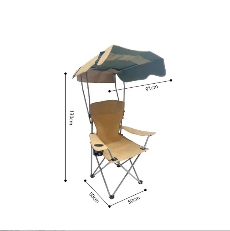 Chaises de camping Chaise pliante portable avec auvent Activités de plein air – Image 7