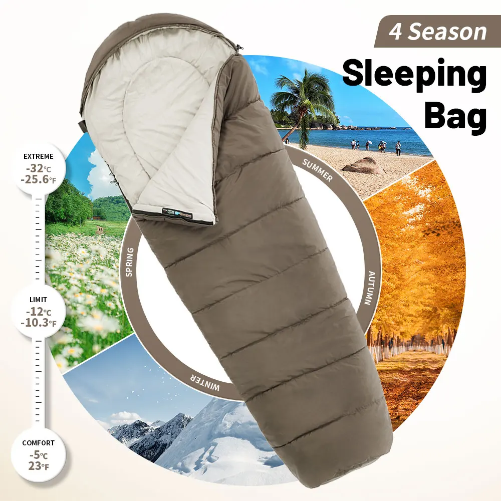 Sac de couchage ,portable, imperméable, 4 saisons, en coton, Naturehike MJ600 – Image 2