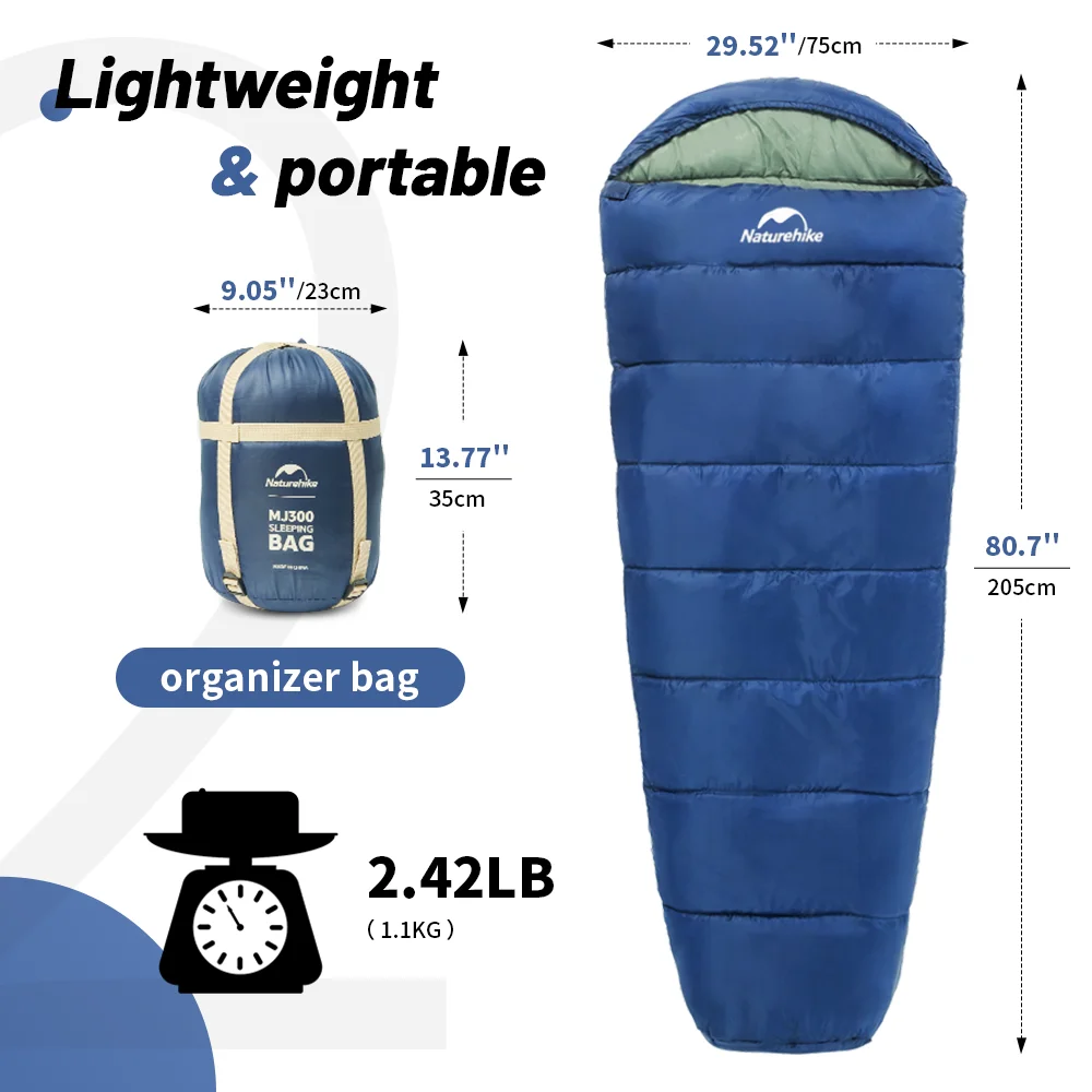 Sac de couchage de camping ultralégers imperméables 0℃/+5℃ 4 saisons Naturehike MJ300 MJ600 – Image 2