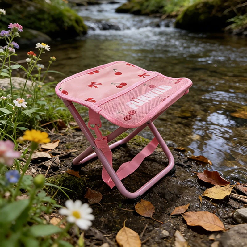 Chaise de Camping à motif cerise rose – Image 6
